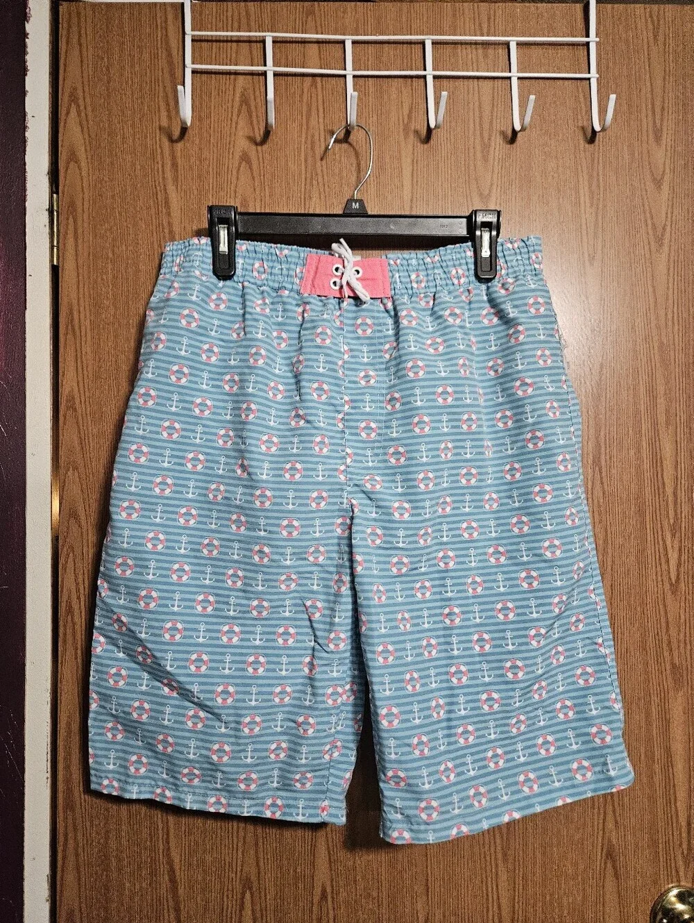 Kona Swim Boys 18/20husky Anchor And Buoy Drawstring Swim Shorts With Lining!